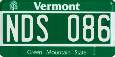 VT license plate NDS086