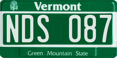 VT license plate NDS087