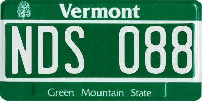 VT license plate NDS088