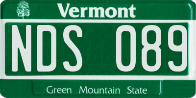 VT license plate NDS089