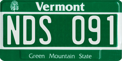 VT license plate NDS091
