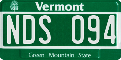 VT license plate NDS094