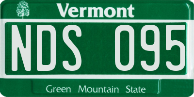VT license plate NDS095