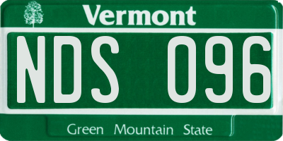 VT license plate NDS096