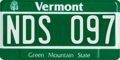 VT license plate NDS097