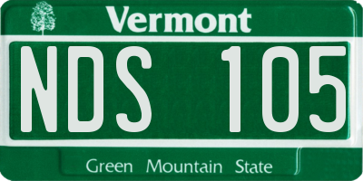 VT license plate NDS105