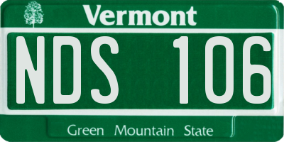 VT license plate NDS106
