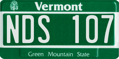 VT license plate NDS107