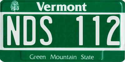 VT license plate NDS112