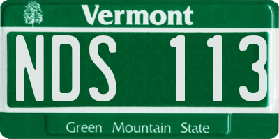 VT license plate NDS113