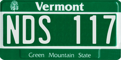 VT license plate NDS117