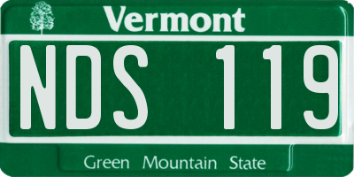 VT license plate NDS119