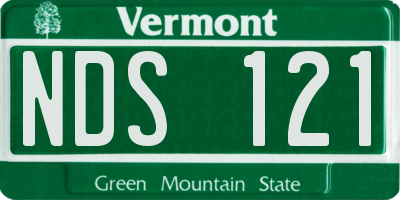 VT license plate NDS121