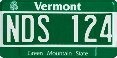 VT license plate NDS124