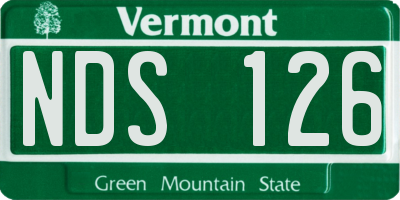VT license plate NDS126