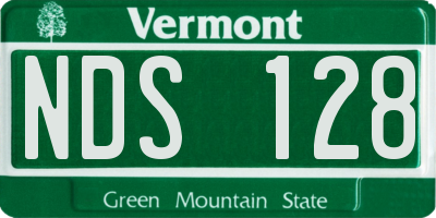 VT license plate NDS128