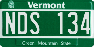 VT license plate NDS134