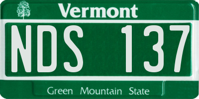 VT license plate NDS137