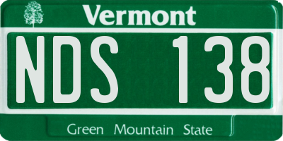 VT license plate NDS138
