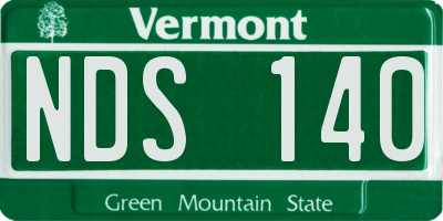 VT license plate NDS140