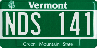 VT license plate NDS141