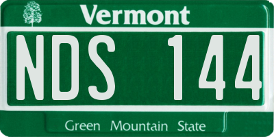 VT license plate NDS144
