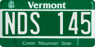 VT license plate NDS145