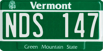 VT license plate NDS147