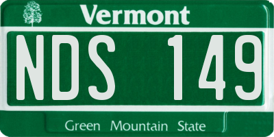 VT license plate NDS149