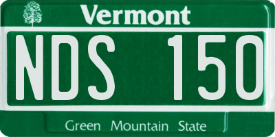 VT license plate NDS150