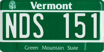 VT license plate NDS151