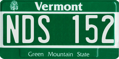 VT license plate NDS152