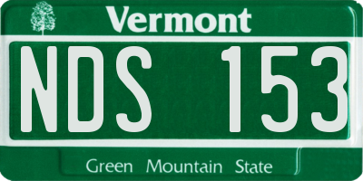 VT license plate NDS153