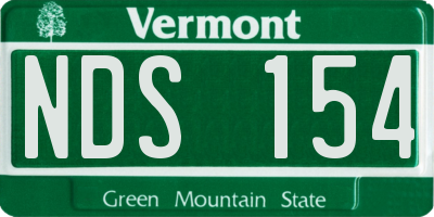 VT license plate NDS154