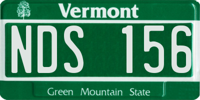 VT license plate NDS156