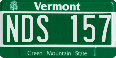 VT license plate NDS157