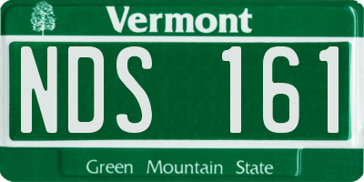 VT license plate NDS161
