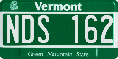 VT license plate NDS162