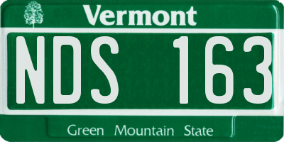 VT license plate NDS163