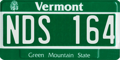 VT license plate NDS164
