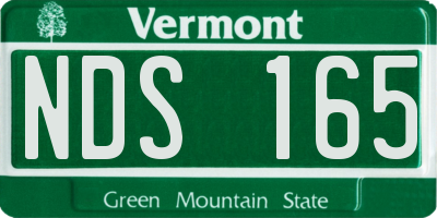 VT license plate NDS165