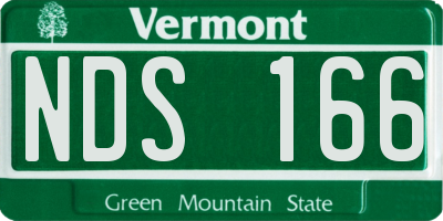 VT license plate NDS166