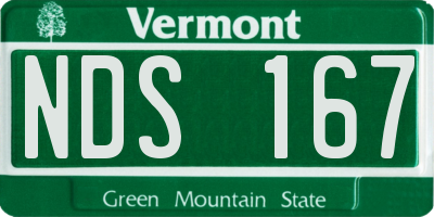VT license plate NDS167