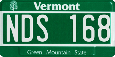 VT license plate NDS168