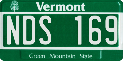 VT license plate NDS169