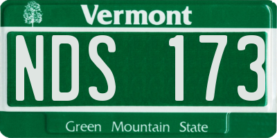 VT license plate NDS173