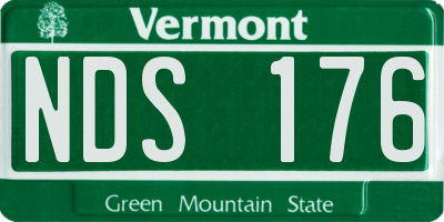 VT license plate NDS176