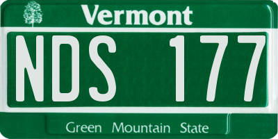 VT license plate NDS177