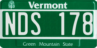 VT license plate NDS178