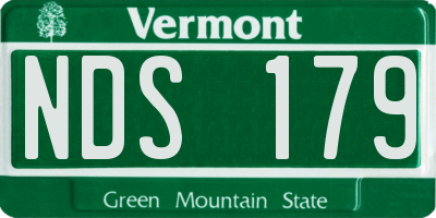 VT license plate NDS179